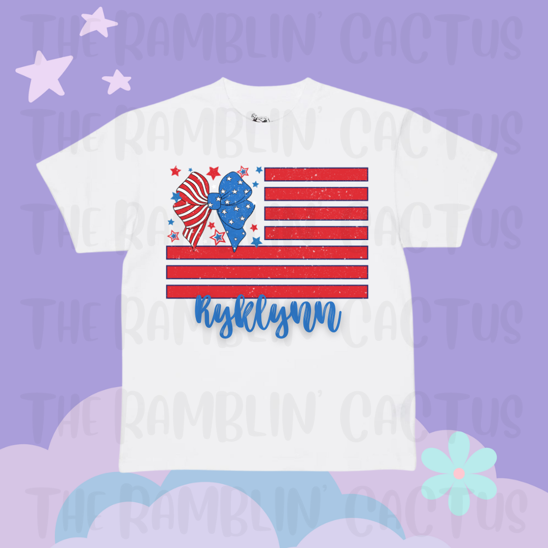 Girls Custom Patriotic Tee