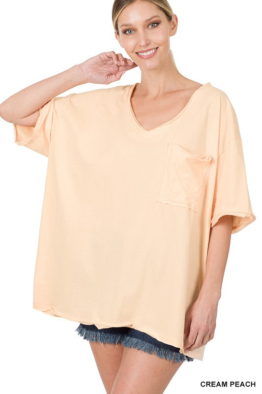 | '- Cream Peach Oversized Tee