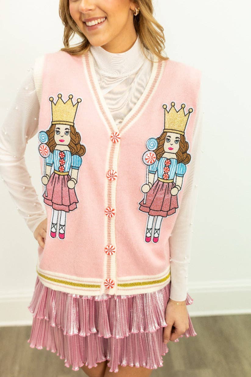 Sequin Nutcracker Sweater Vest