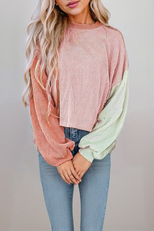 | Corded Colorblock Top