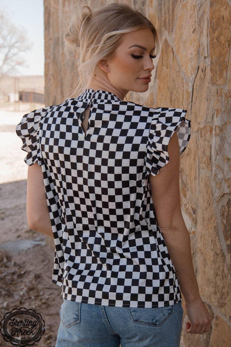 Checkered Babydoll Top