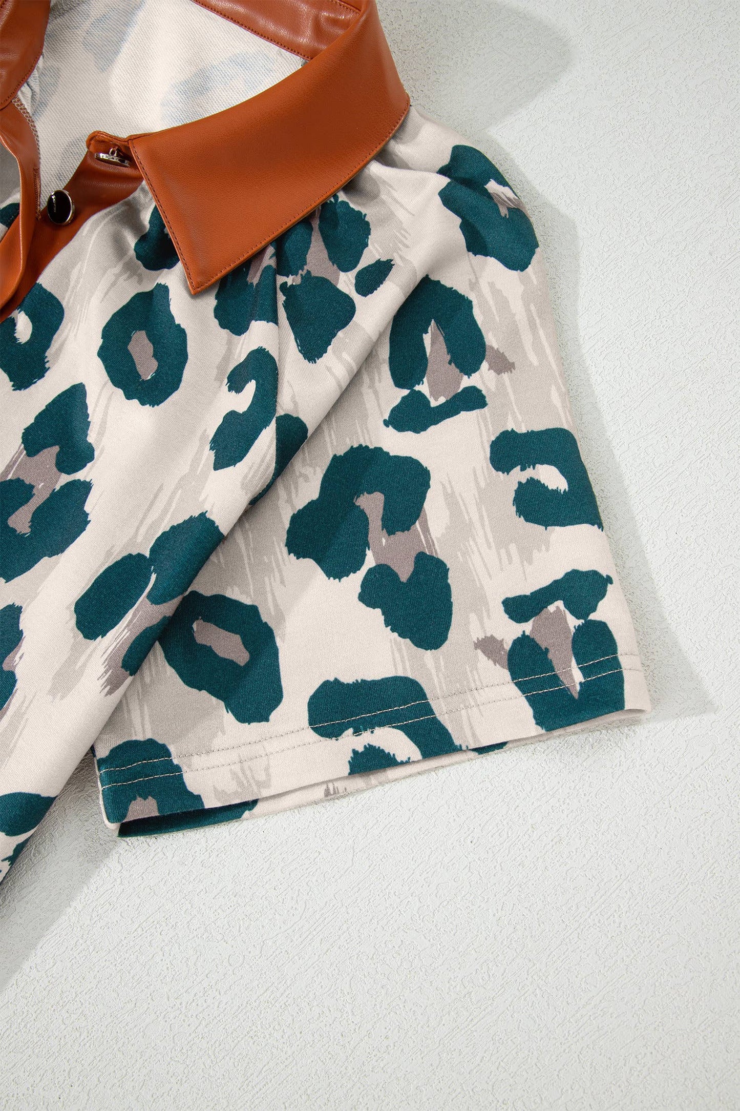 Leopard Collared Blouse
