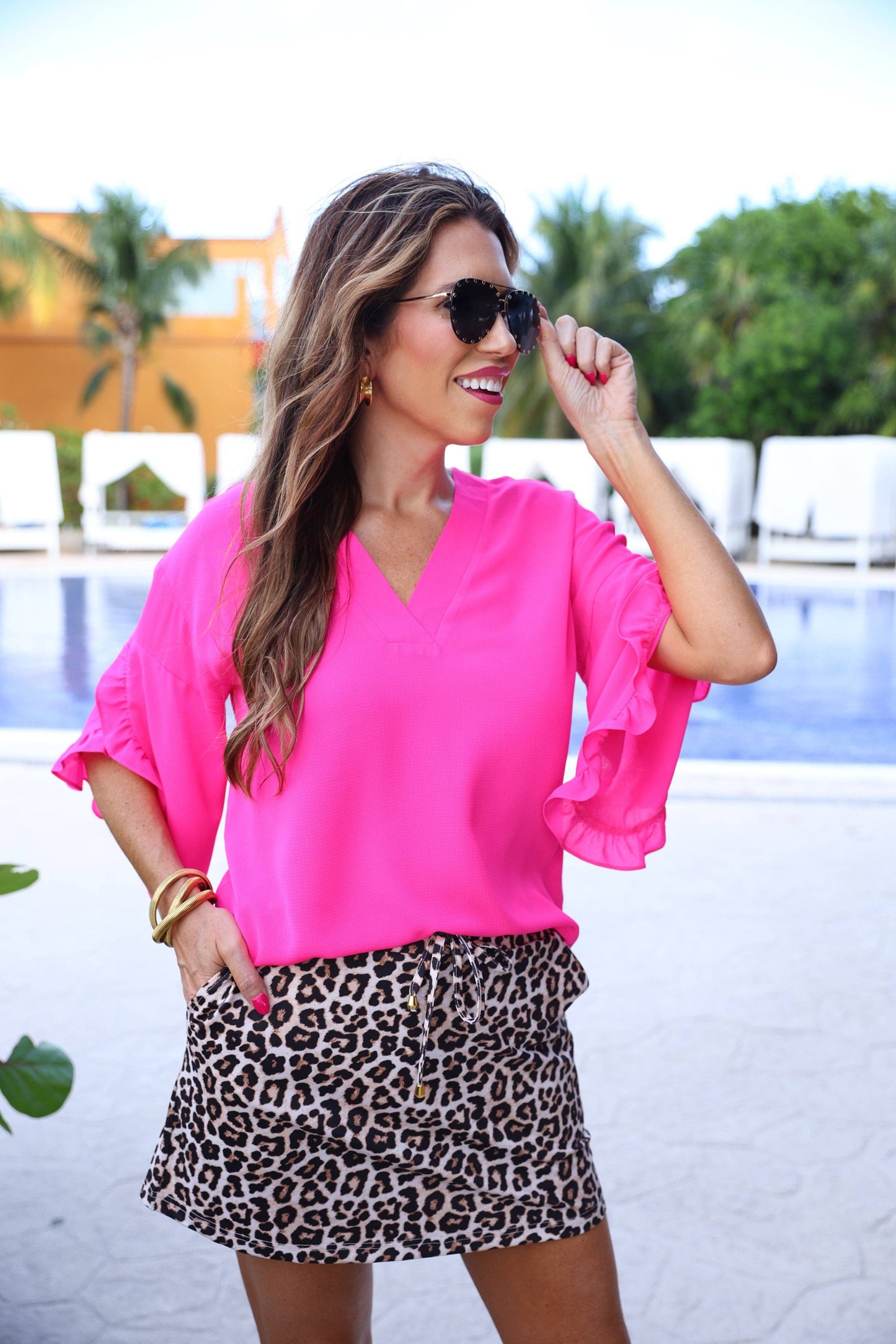 Amy Ruffle Sleeve Top