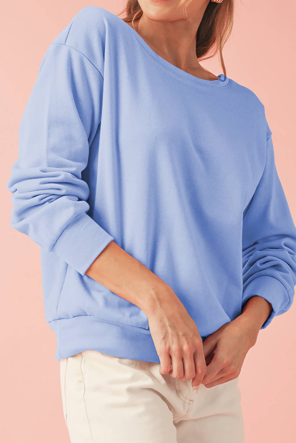 Bowknot Back Round Neck Sweatshirt