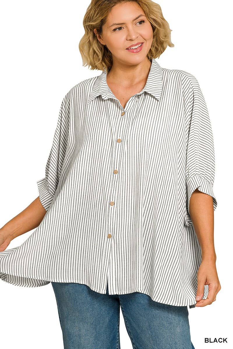 Stripe Button Down Top