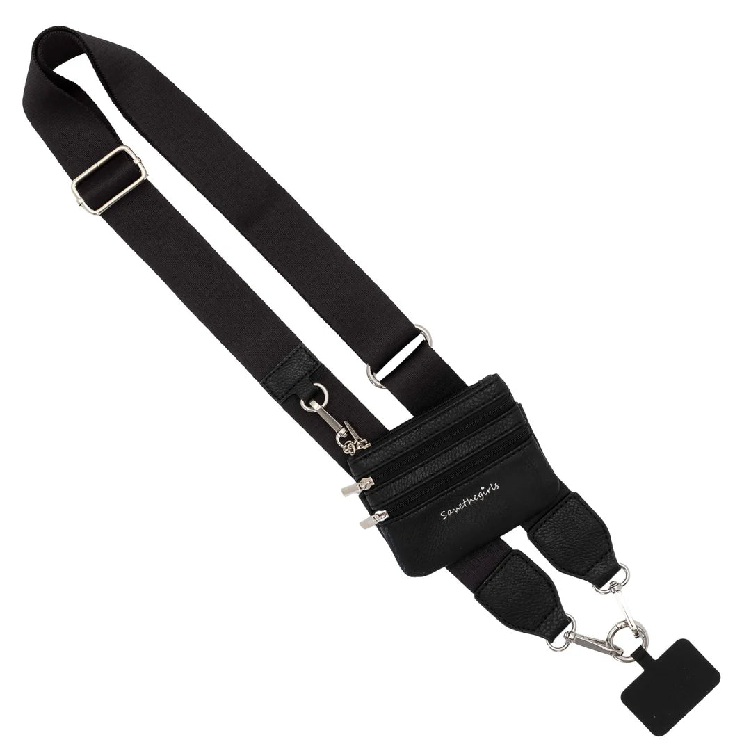 Black Clip & Go Strap w/Zippered Pouch