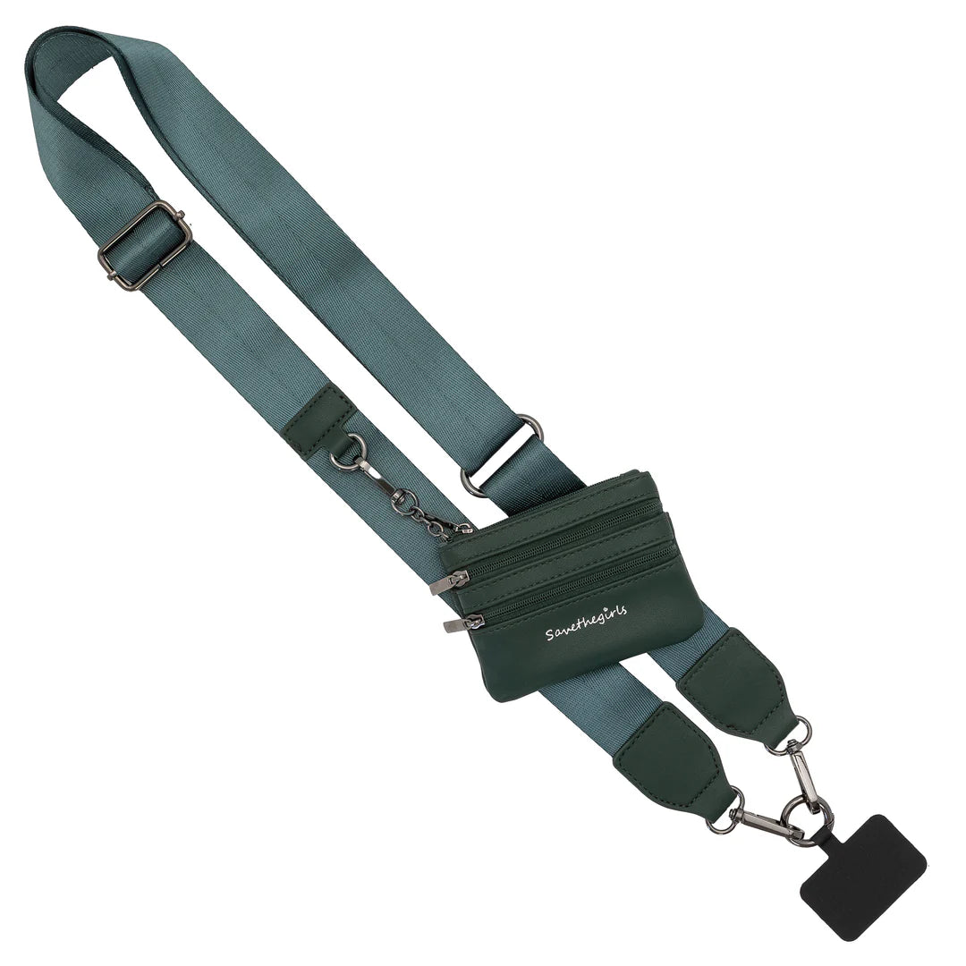 Solid Green Clip & Go Strap with Pouch