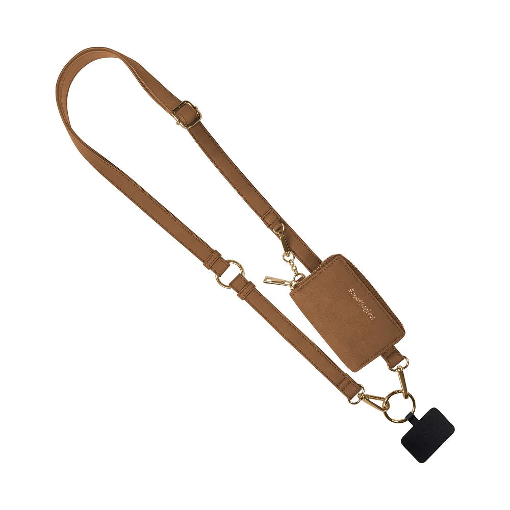 Brown Clip & Go Strap w/Pouch Brushed Vegan Leather