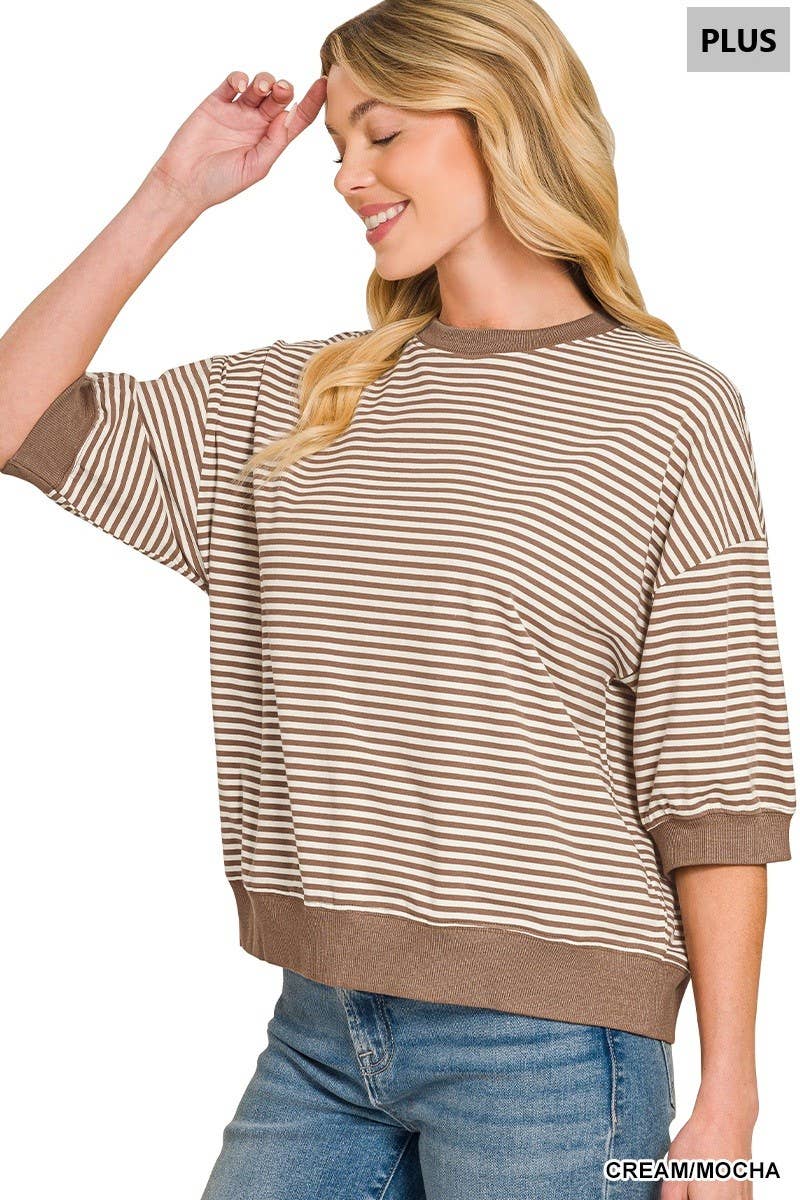 Striped Contrast Top