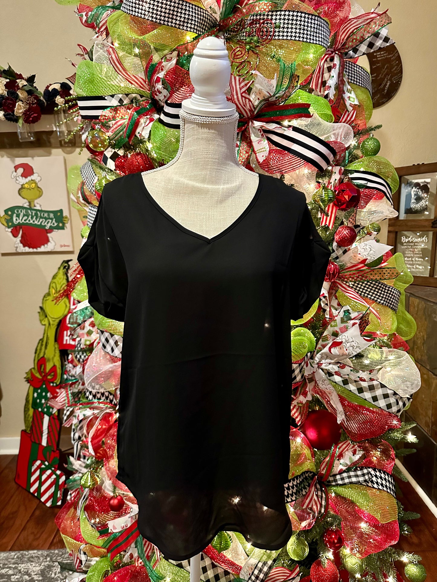 | '- Black Sleek Blouse