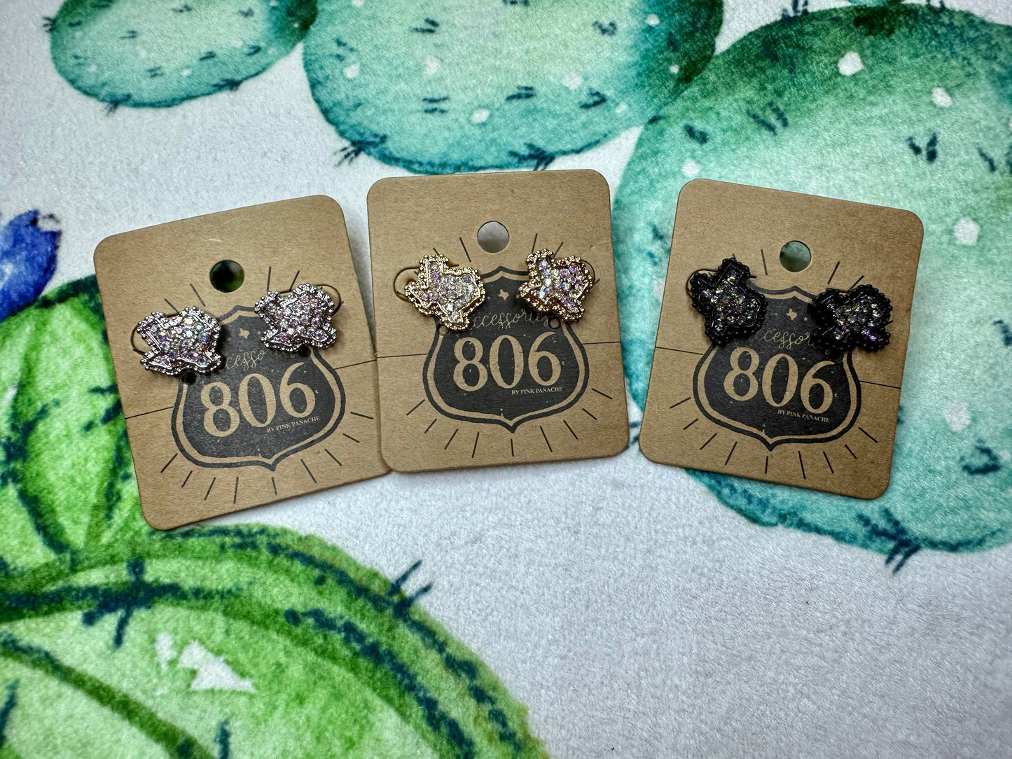 Rhinestone Stud Earrings - UD