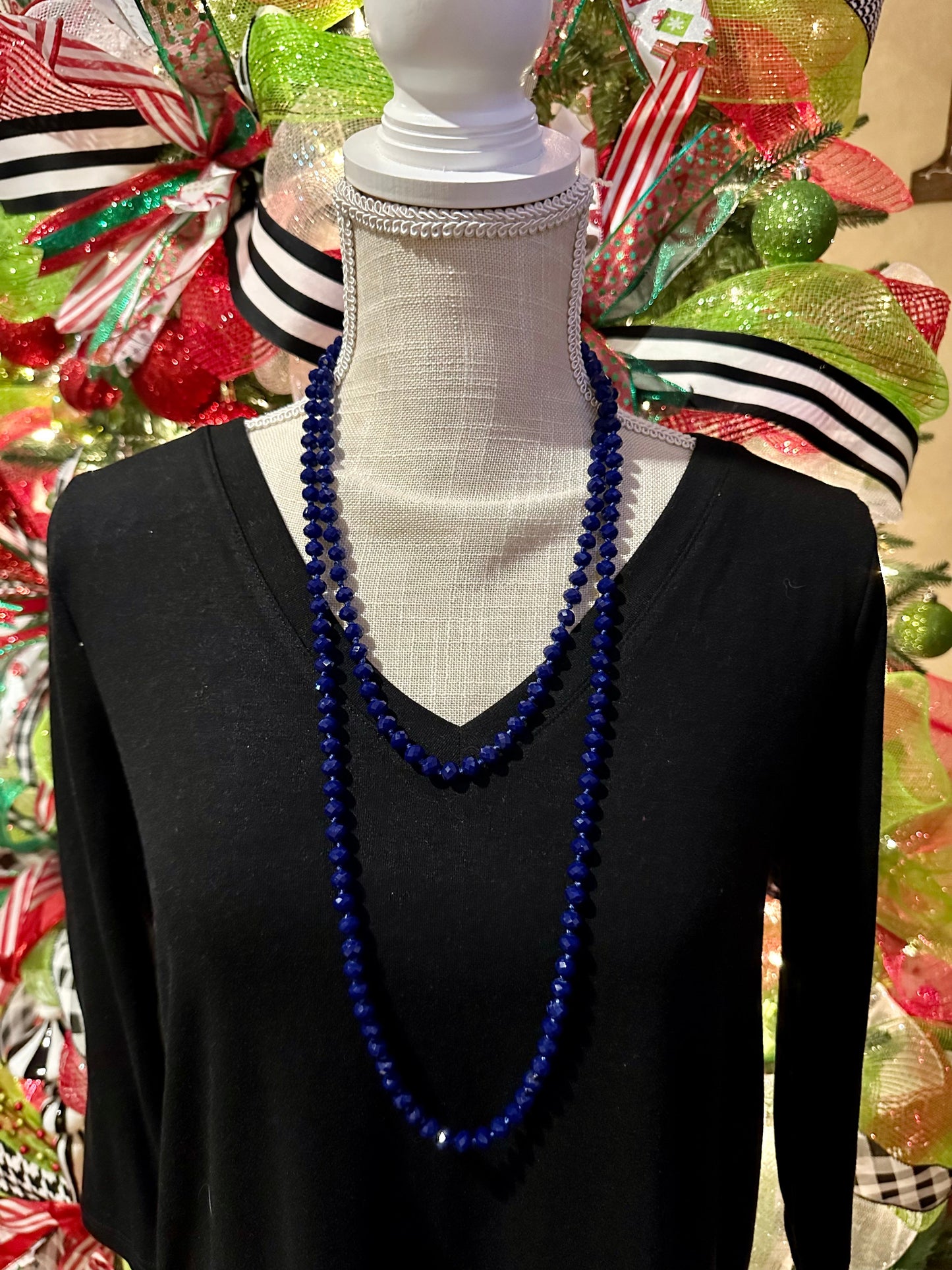 Royal Blue Beaded Necklace