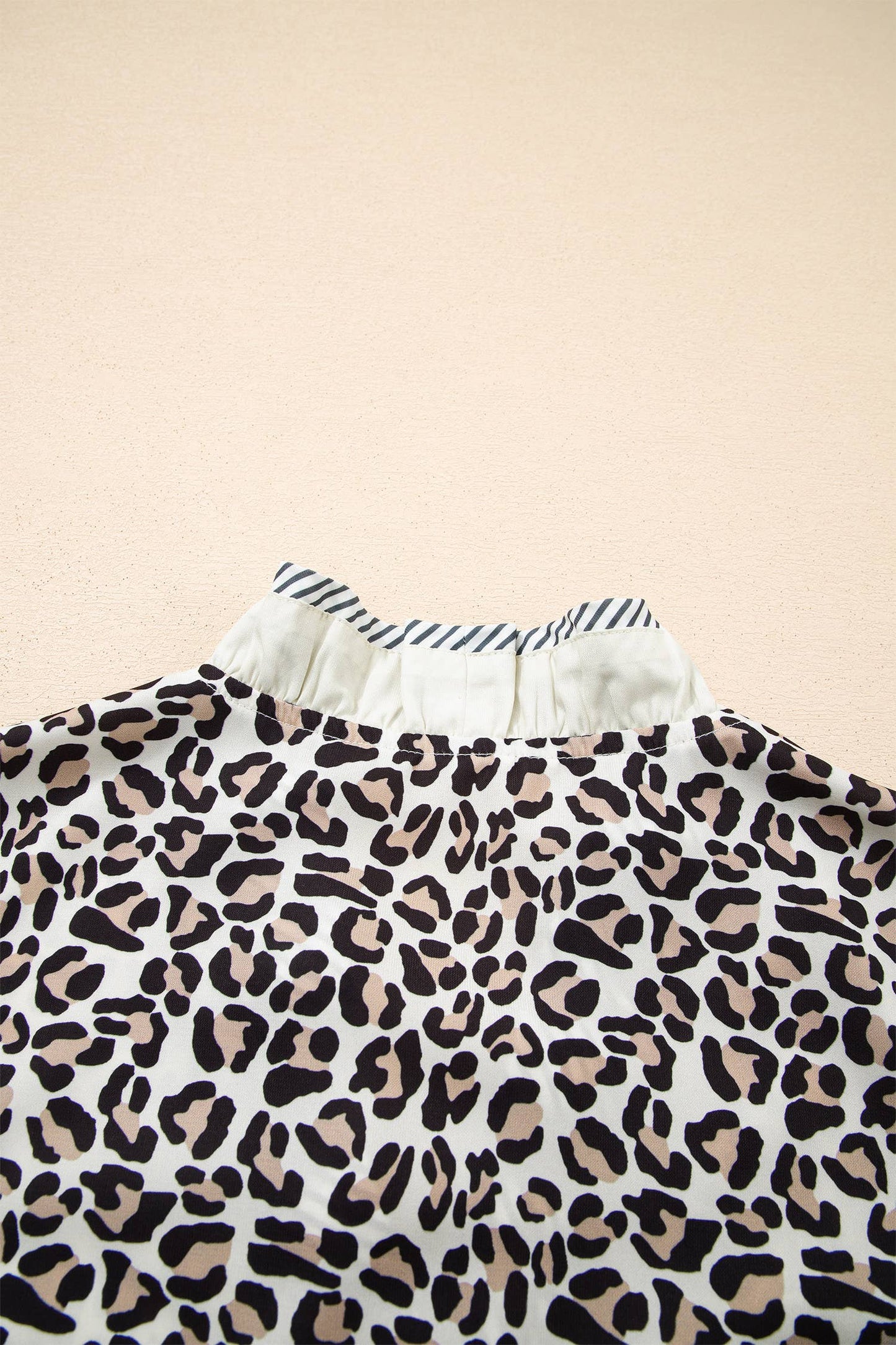 Leopard Ruffled Trim Blouse
