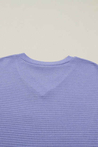 Waffle Knit Short Sleeve Top