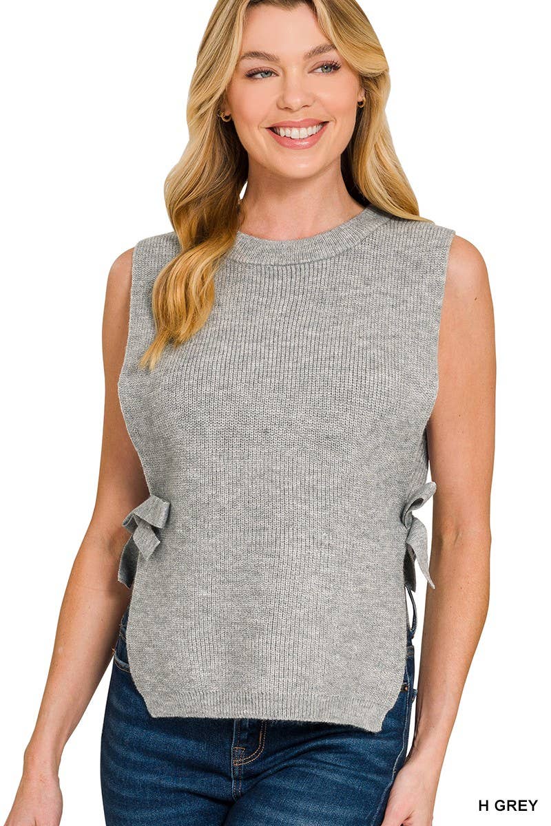 Side Tie Sweater Vest