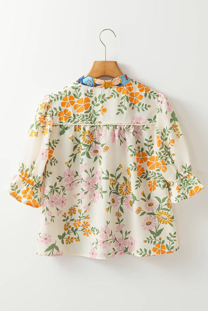 Crochet Boho Floral Blouse
