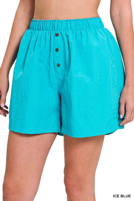 - Ice Blue Windbreaker Shorts
