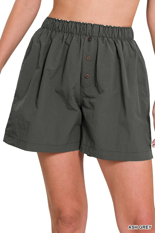 - Ash Grey Windbreaker Shorts