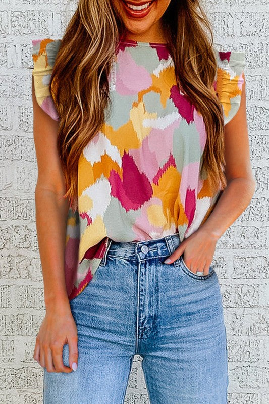 Abstract Sleeveless Top