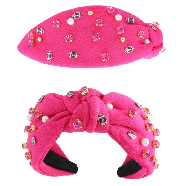 Jeweled Game Day Football Headband