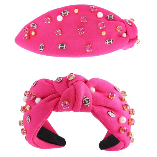 - Jeweled Game Day Football Headband