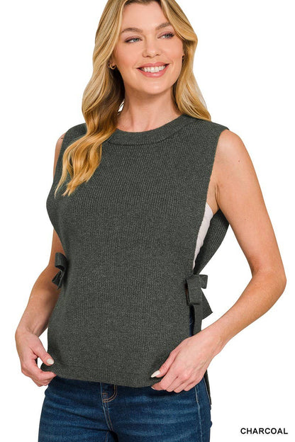 Side Tie Sweater Vest