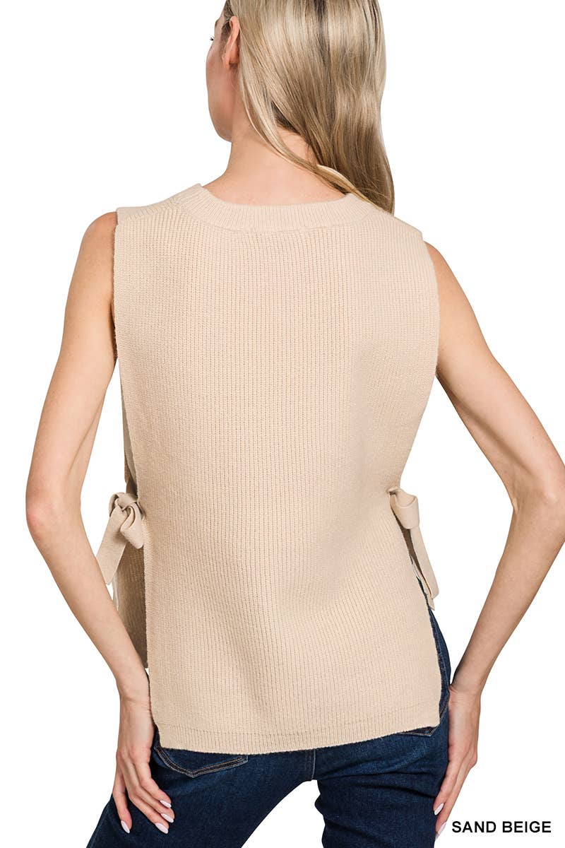 Side Tie Sweater Vest