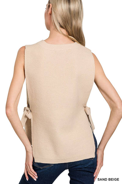 Side Tie Sweater Vest