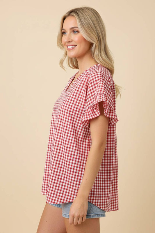 Pink Checkered Top