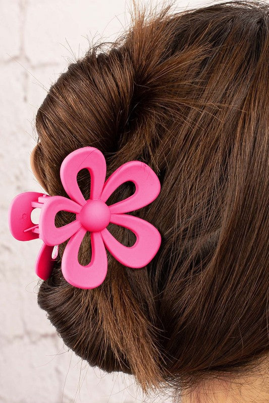Pink Flower Claw Clip