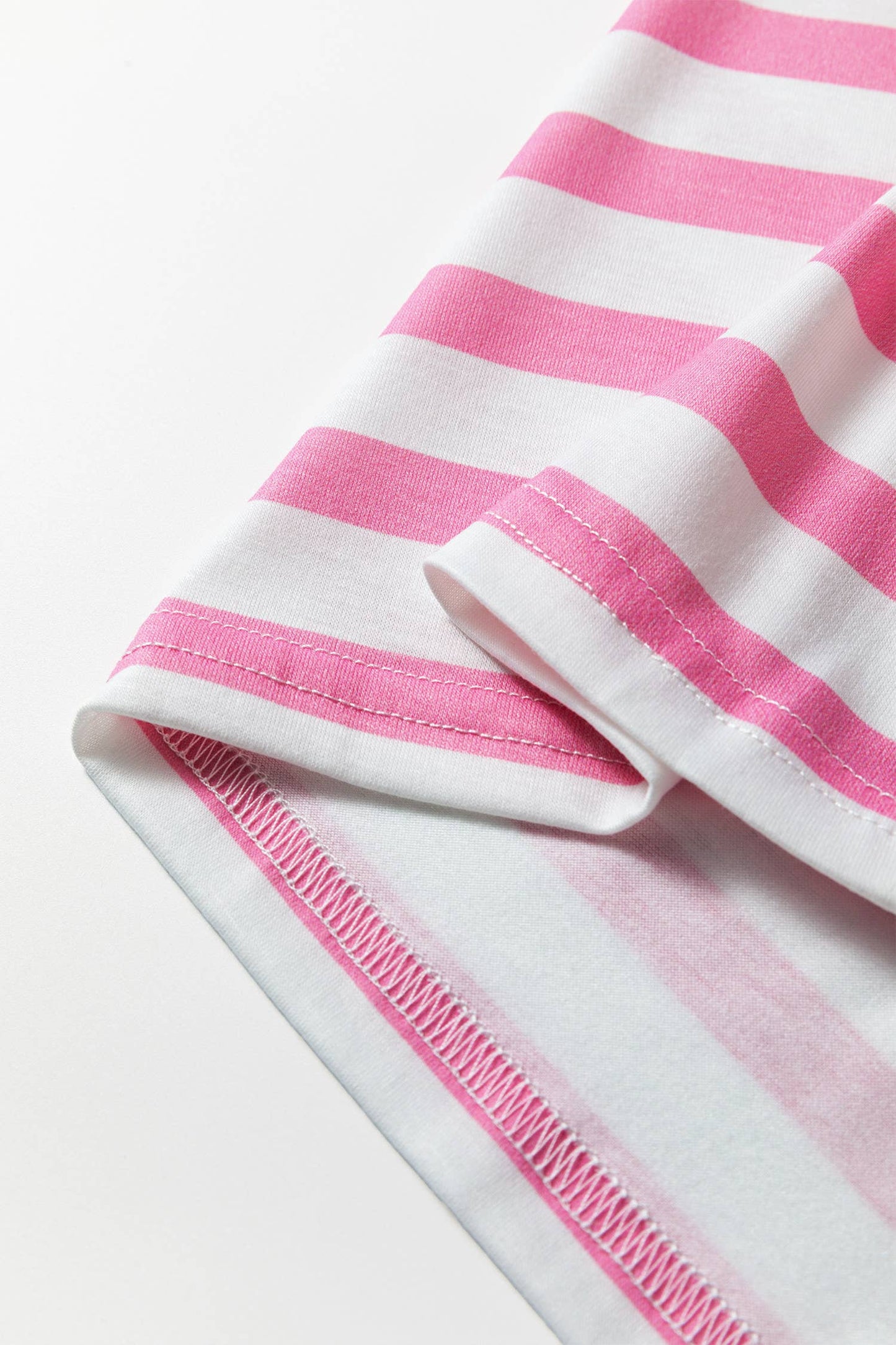 Pink Stripe V Neck