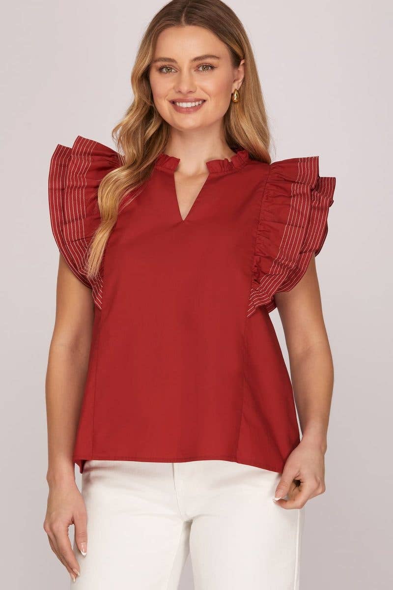 Ruffle Sleeve Top