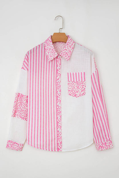 Leopard Patchwork Button-up