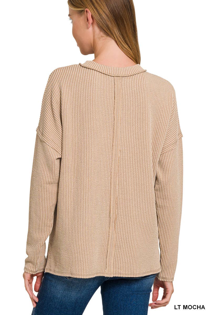 Corded Rib Long Sleeve
