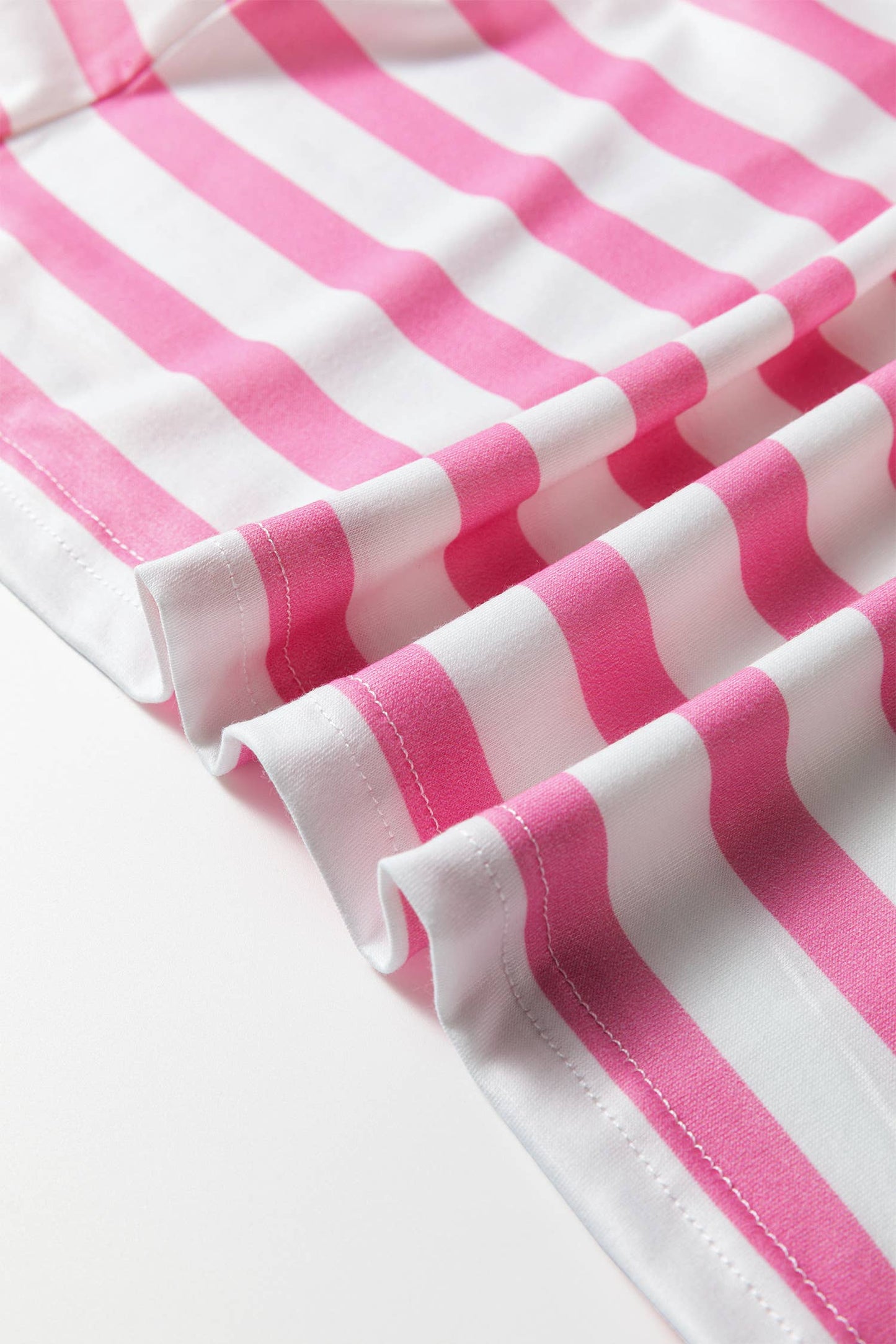 Pink Stripe V Neck