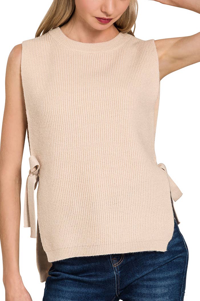 Side Tie Sweater Vest