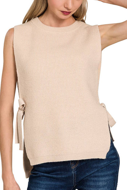 Side Tie Sweater Vest