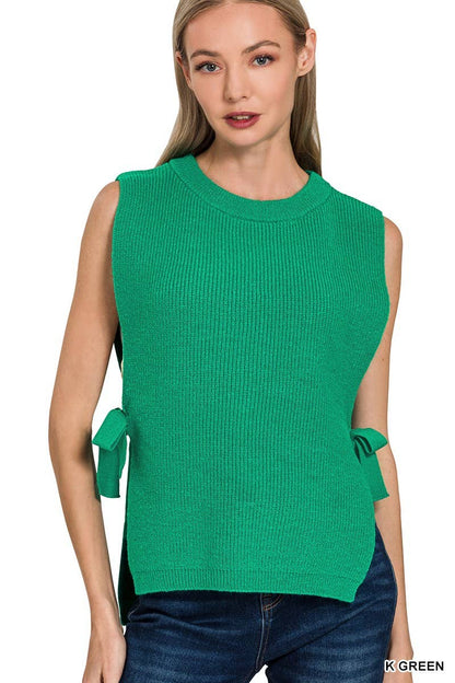 Side Tie Sweater Vest