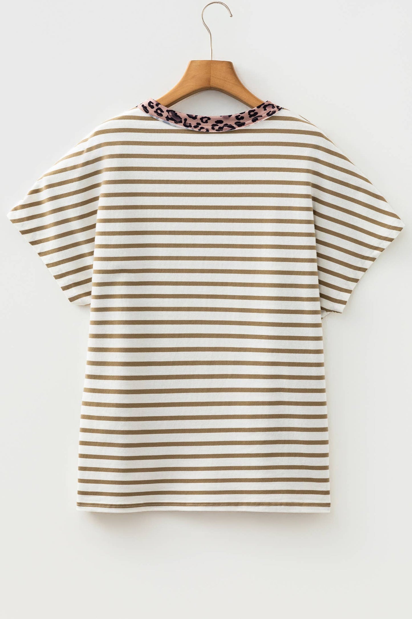 Stripe Leopard Patchwork Shirt