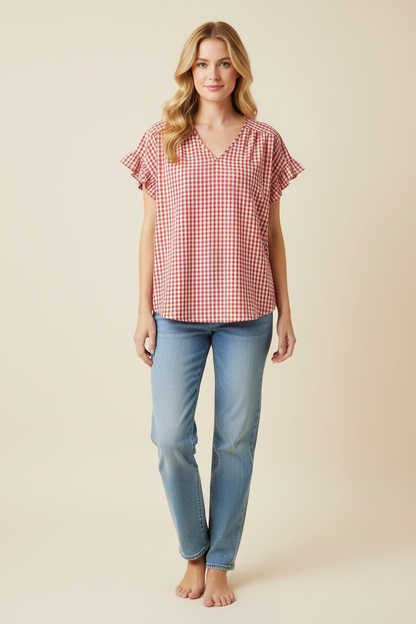 Pink Checkered Top