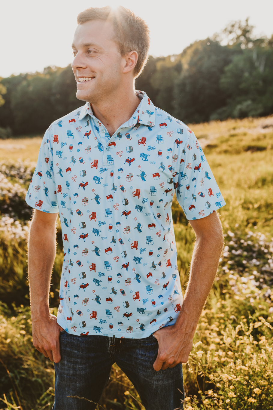 Cooler Than You in Light Blue Men's Polo