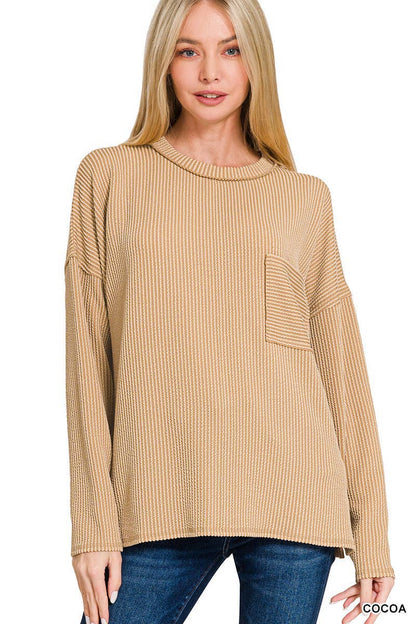 Corded Rib Long Sleeve