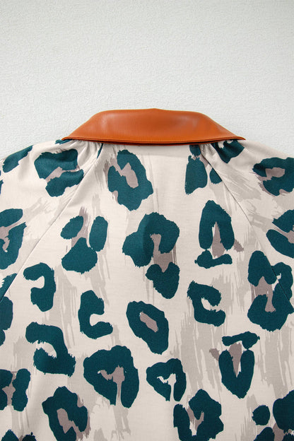 Leopard Collared Blouse