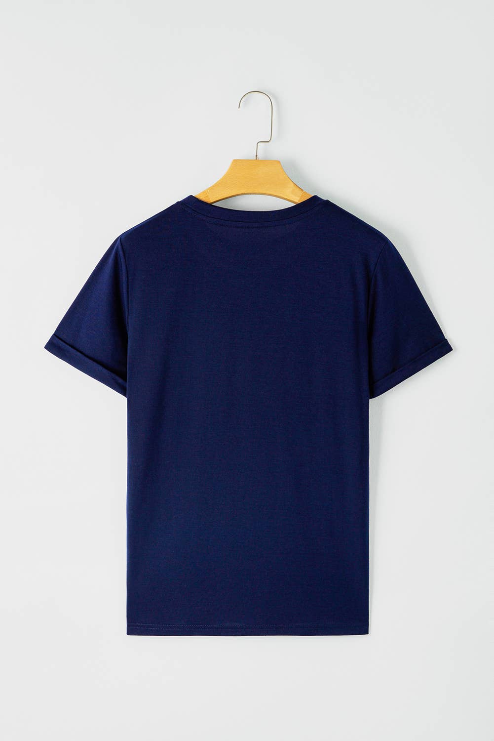 Multicolor Casual Plain Crew Neck Short Sleeve Tee