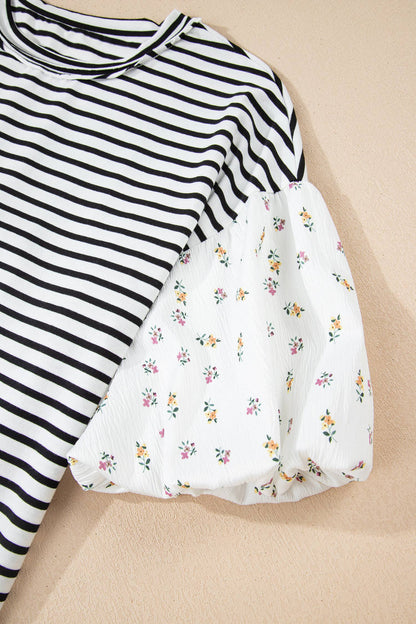 Floral Puff Patchwork Top
