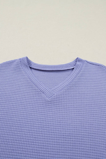 Waffle Knit Short Sleeve Top