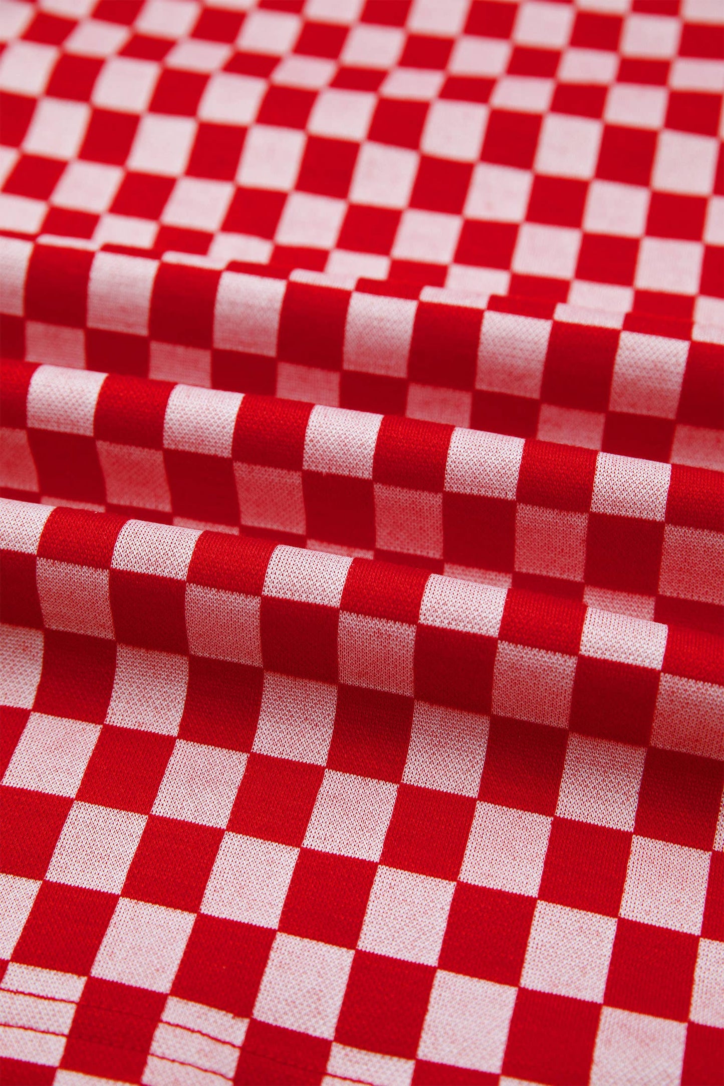 Checkered Print Ruffle Blouse