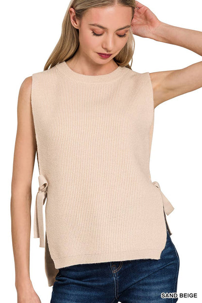 Side Tie Sweater Vest