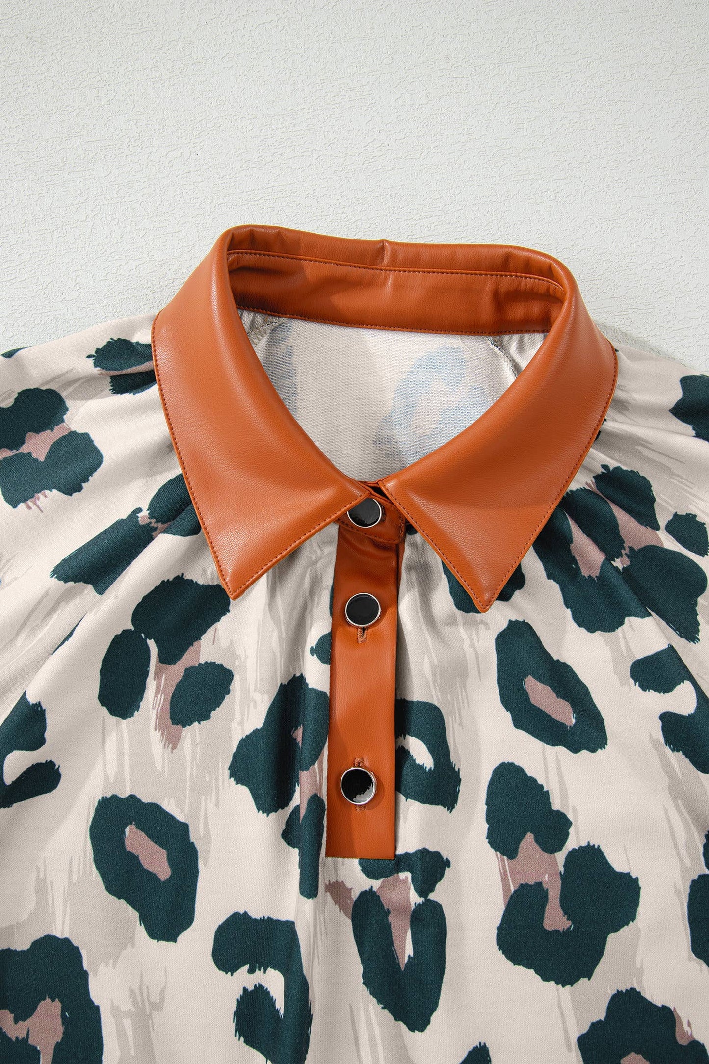 Leopard Collared Blouse