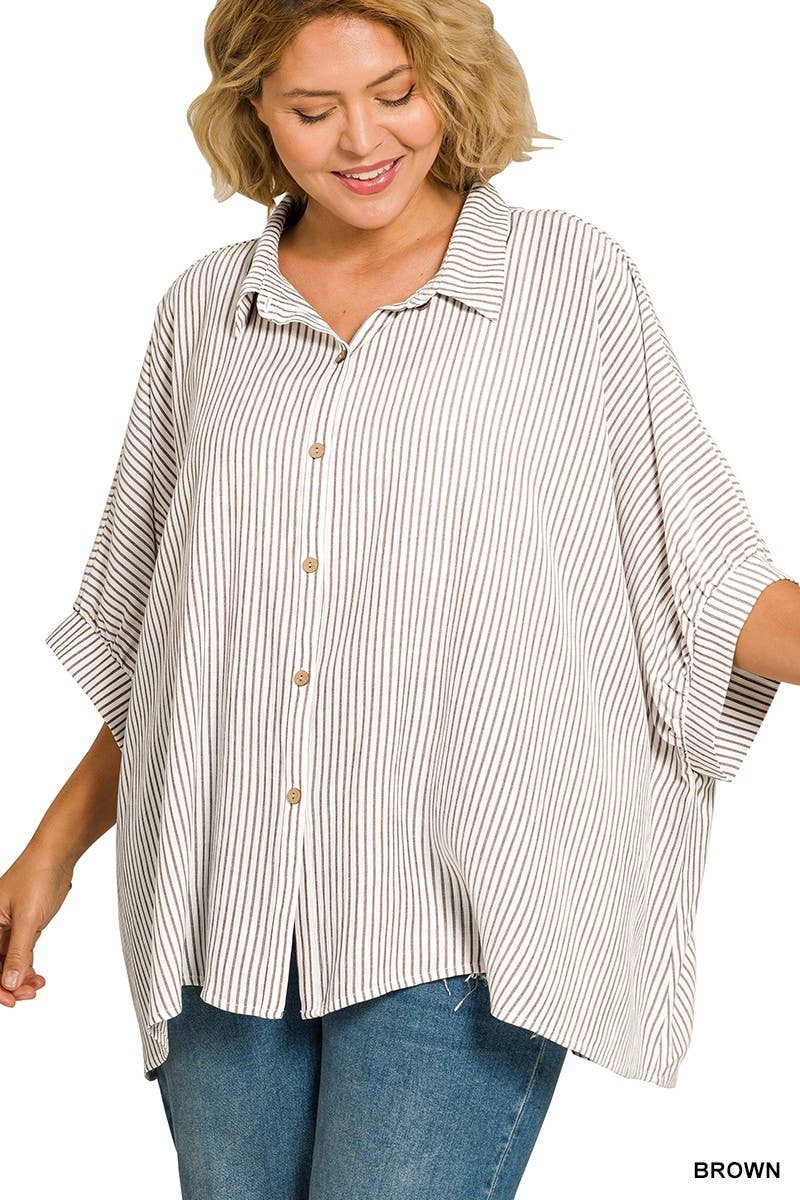 Stripe Button Down Top